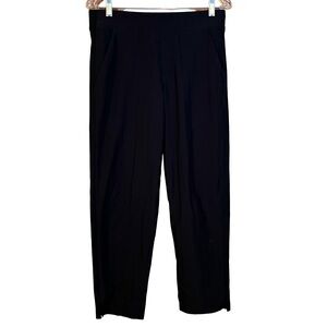 Athleta Brooklyn Mid Rise Ankle Pant Black Gloss Stripe size 6P Comfortable